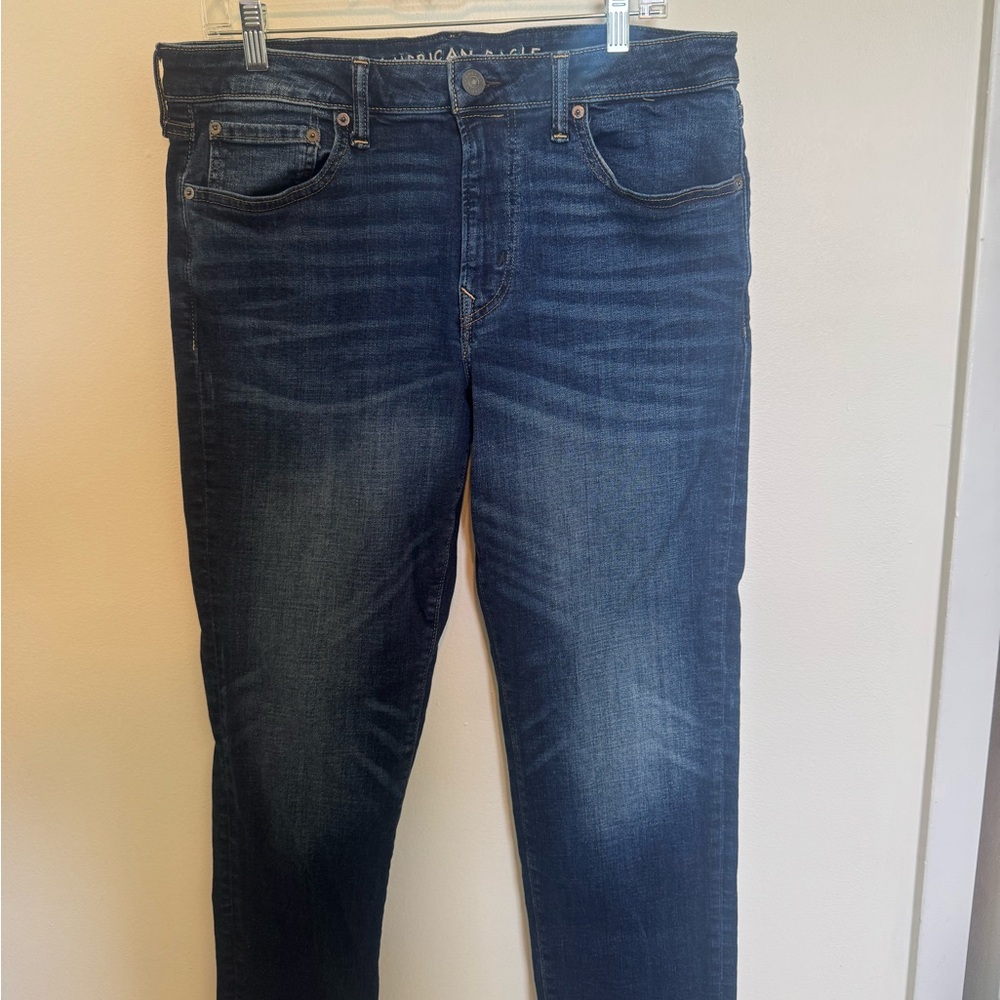 American Eagle Mens Dark Blue Slim Jeans - size 34x30